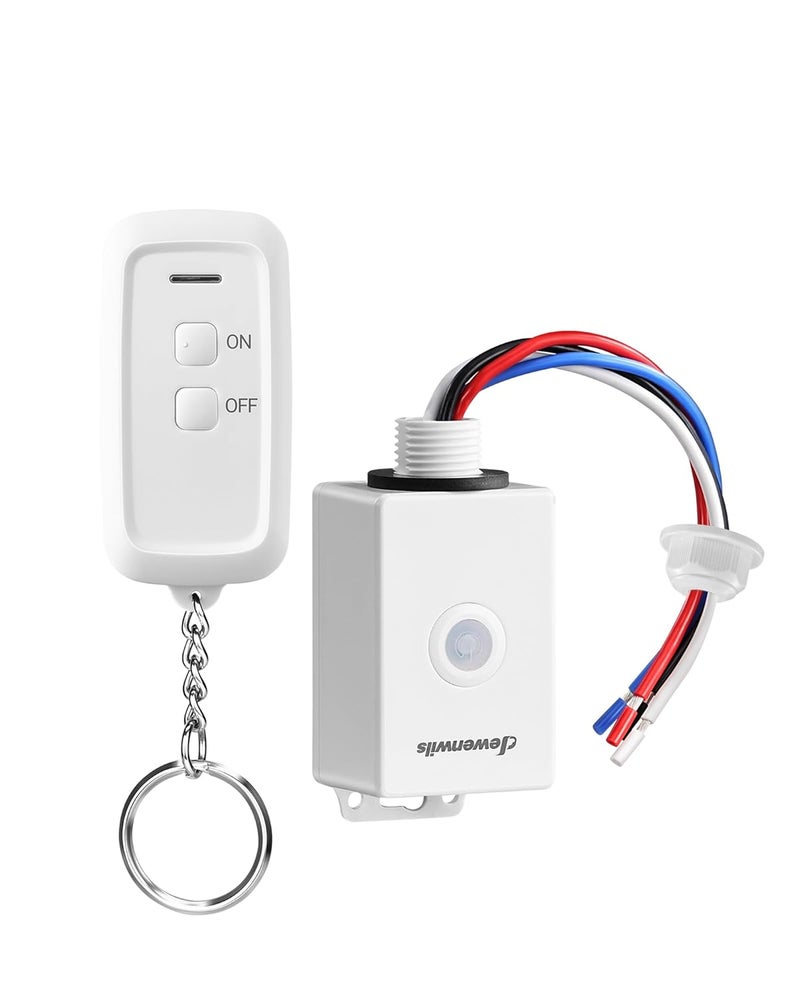 DEWENWILS Outdoor Indoor Wireless Light Switch and Receiver Kit, 15A/1800W, No Wiring, IP65 Waterproof, Wireless Remote Light Switch for Lighting - Image 1